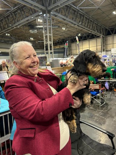 Betty and author at Crufts